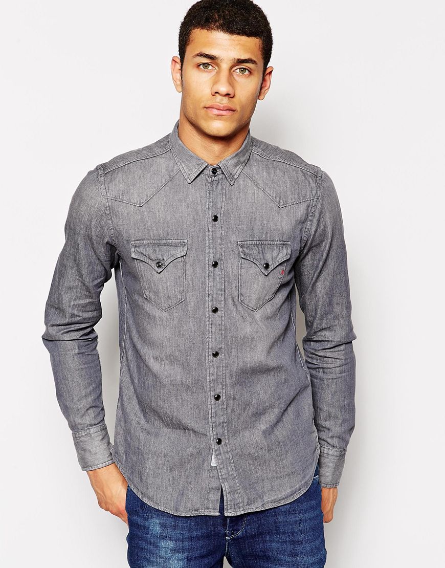 what to wear with denim shirt male