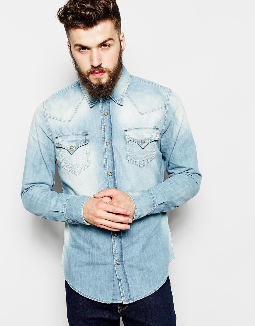 dark denim mens shirt