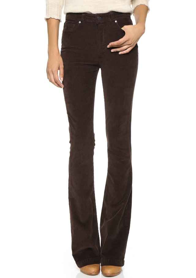 Paige Denim High Rise Bell Canyon Corduroy Jeans in Chocolate Brown ...