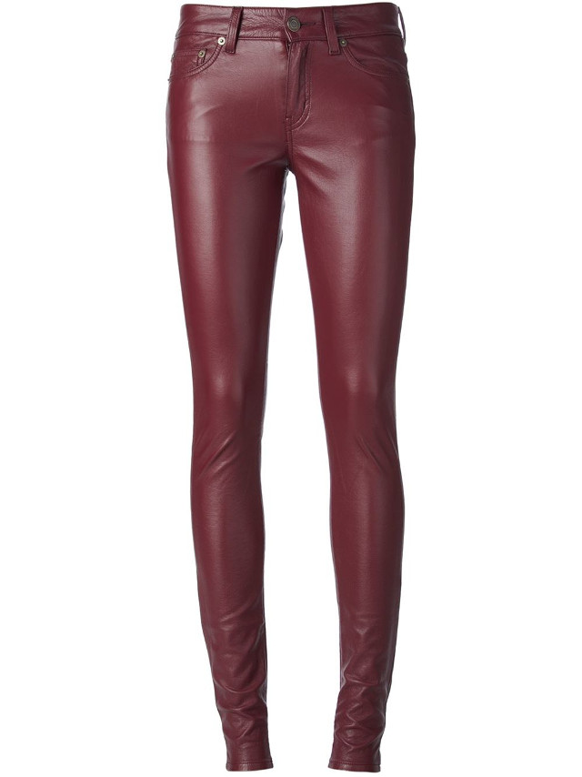 St. Laurent Leather Skinny Pants