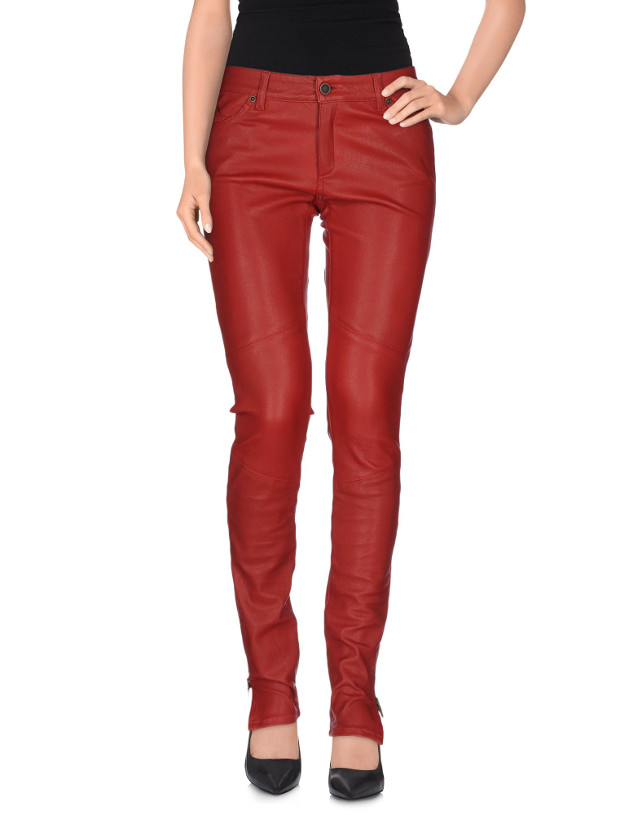 Superfine Red Leather Pants
