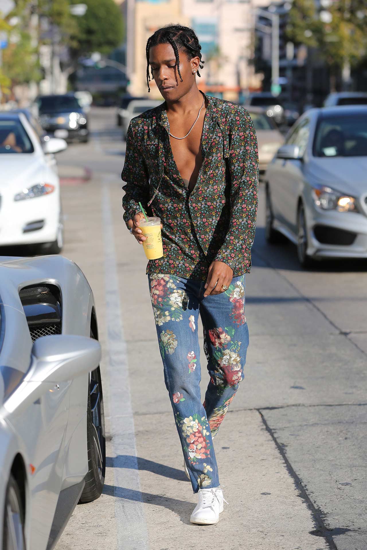 Jealouslut - Asap Rocky wearing Gucci Floral Jeans