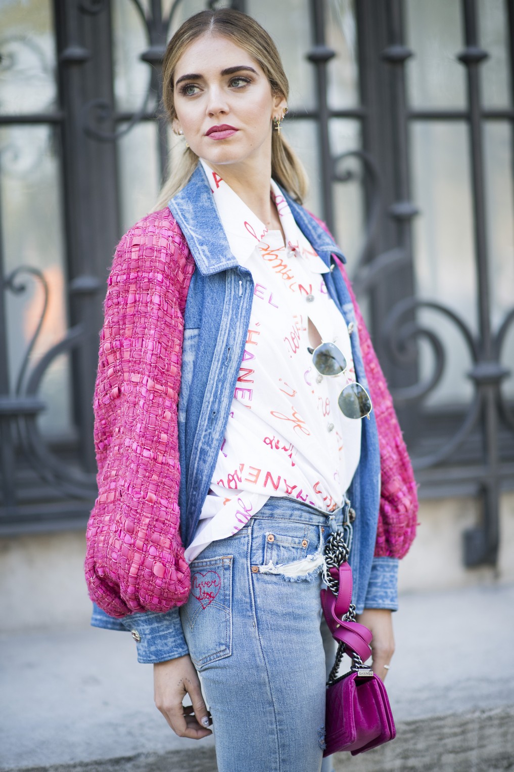 Chiara Ferragni Wears Levi’s x The Blonde Salad Jeans & a Chanel Denim Jacket