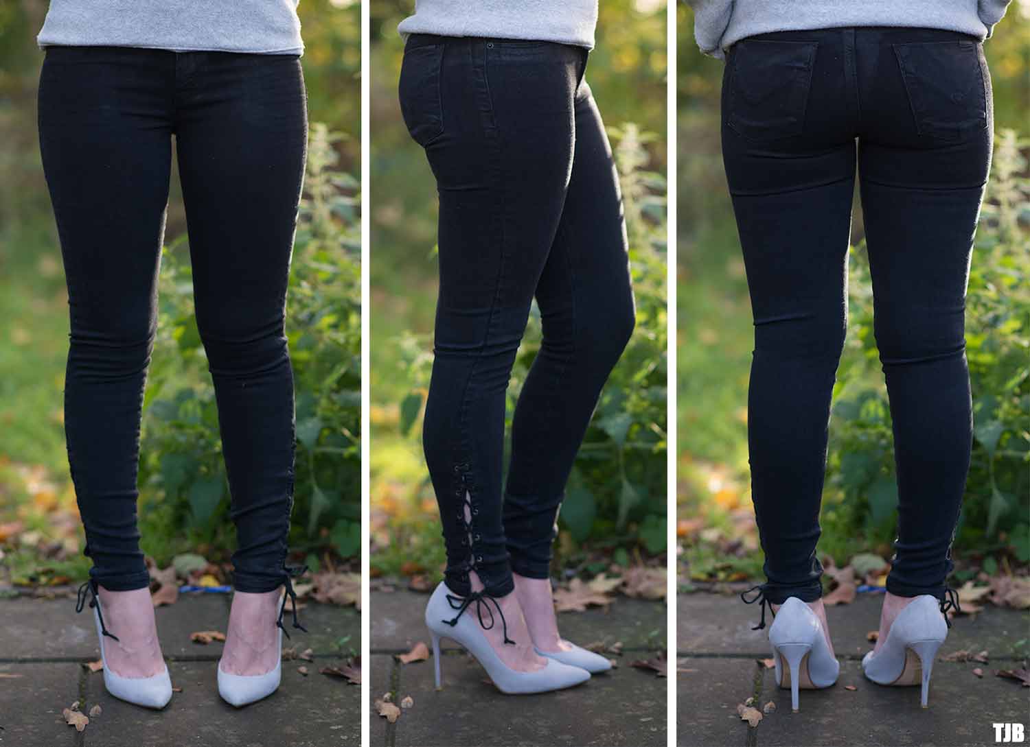 Hudson Nix Lace Up Skinny Jeans in Mercury Hail Review - THE JEANS BLOG