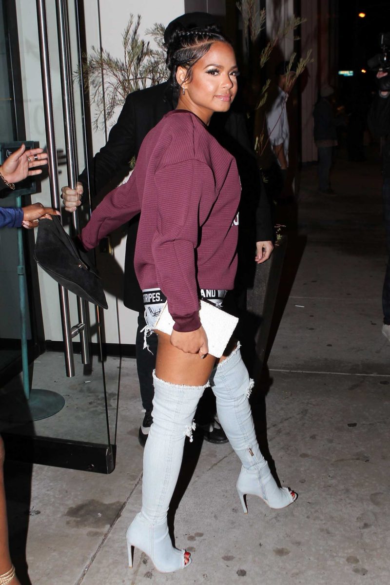 Christina Milian Wears Denim Boots – THE JEANS BLOG