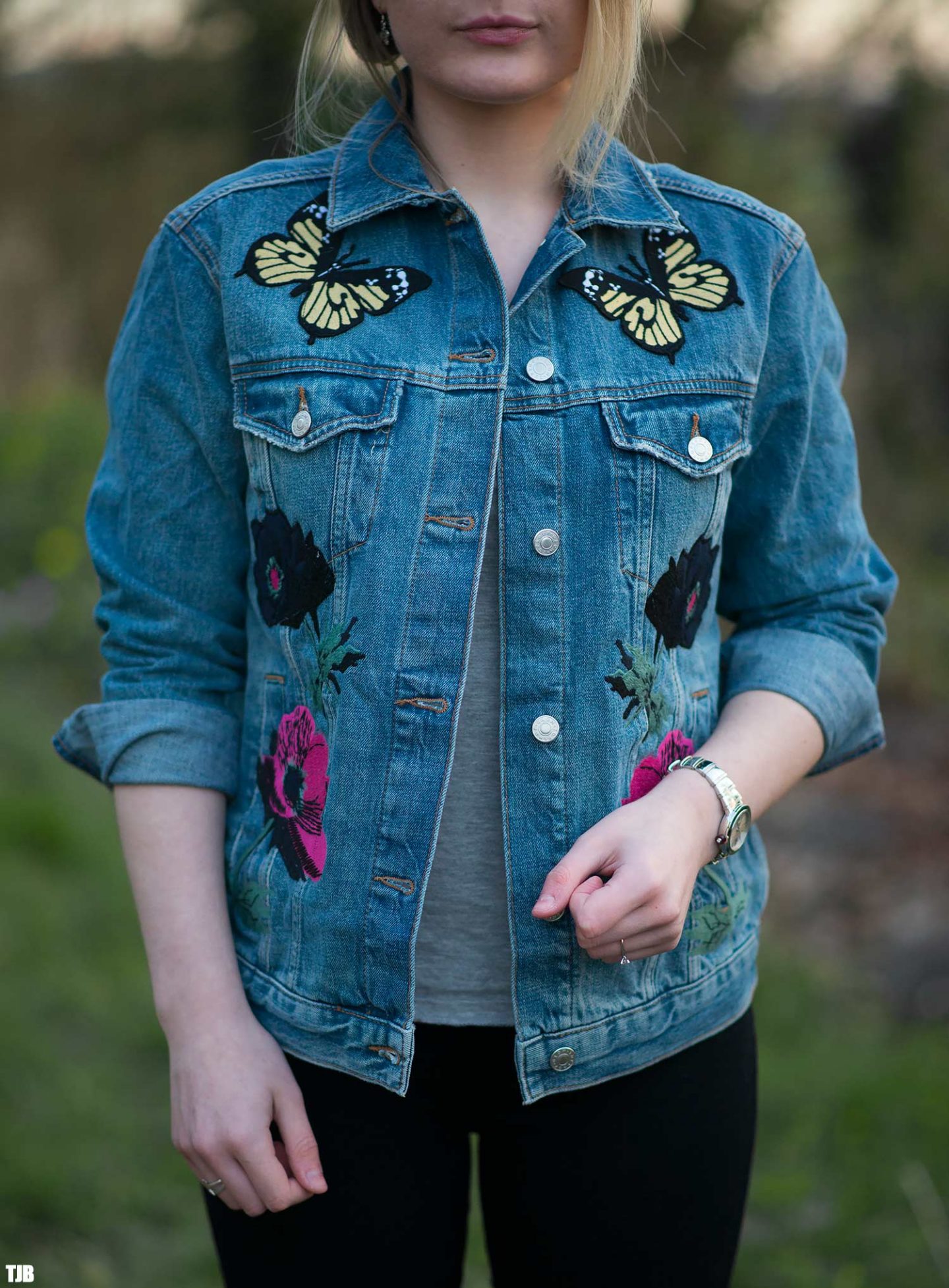 TOPSHOP Moto Floral Applique Embroidered Denim Jacket Review - THE ...