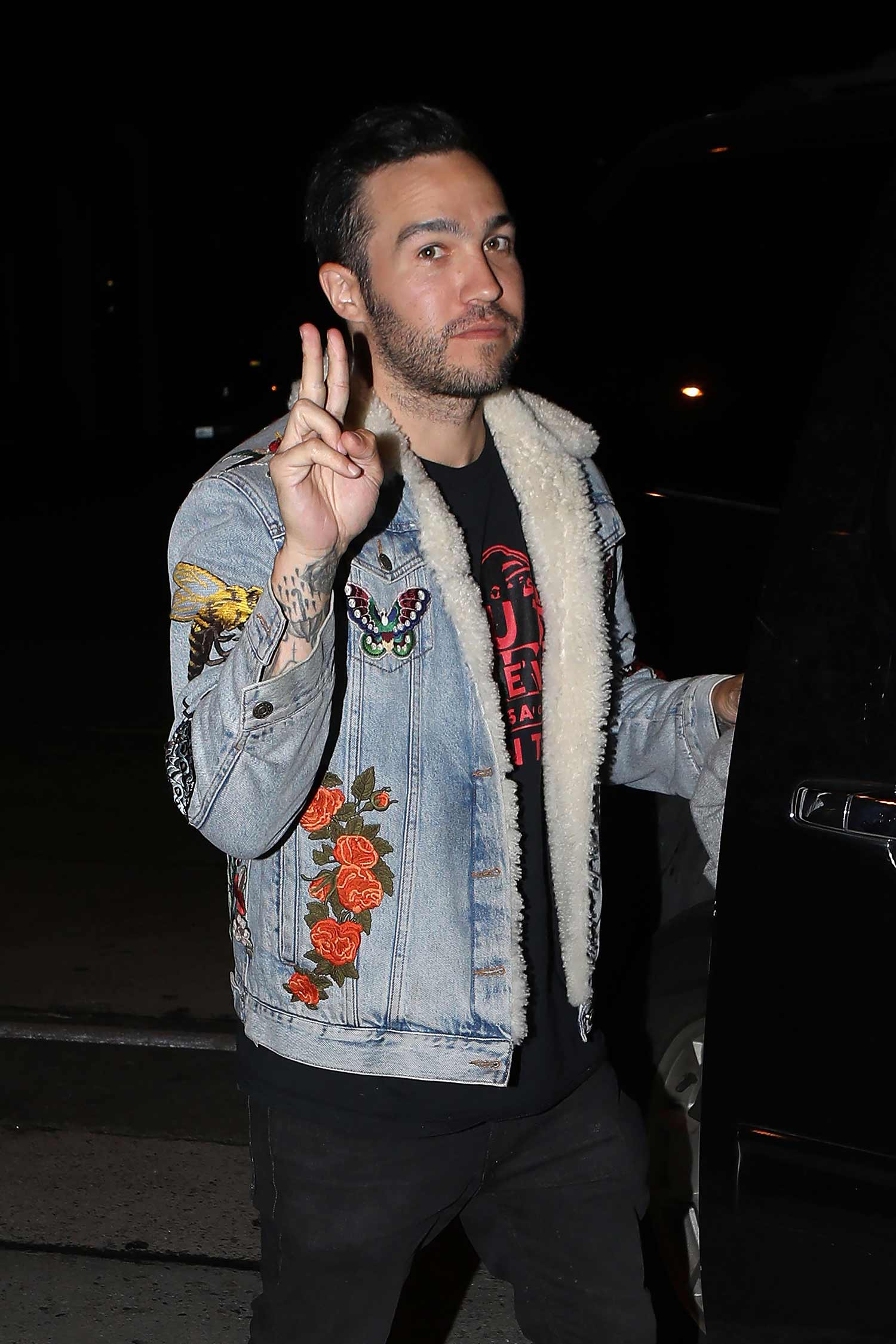 Pete Wentz Wears A Gucci Embroidered Jacket THE JEANS