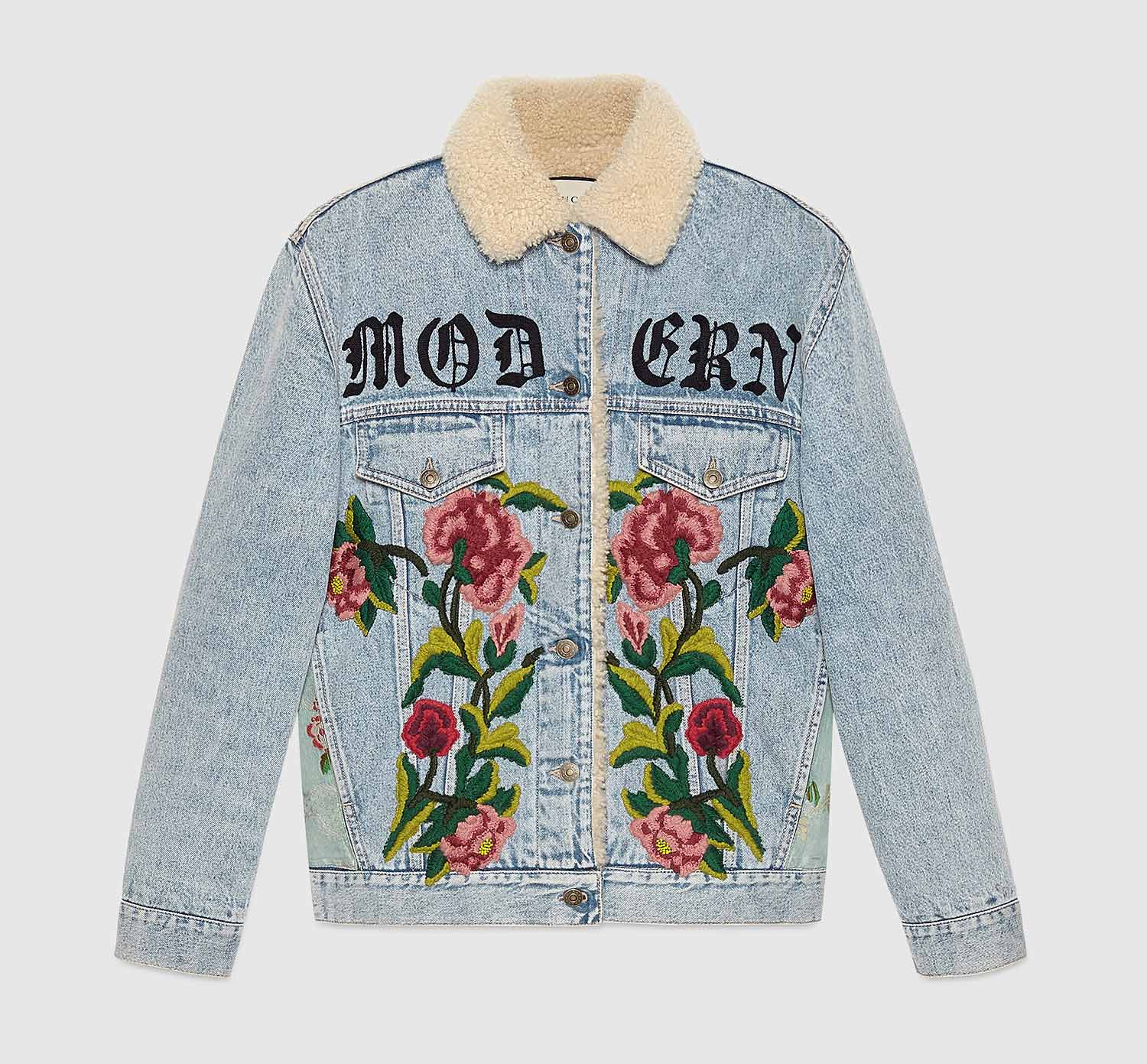 Gucci - Embroidered denim jacket Denim - The Corner