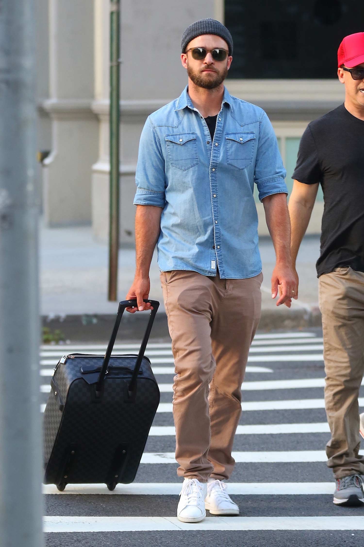 Justin Timberlake carrying Louis Vuitton Luggage Justin Timberlake