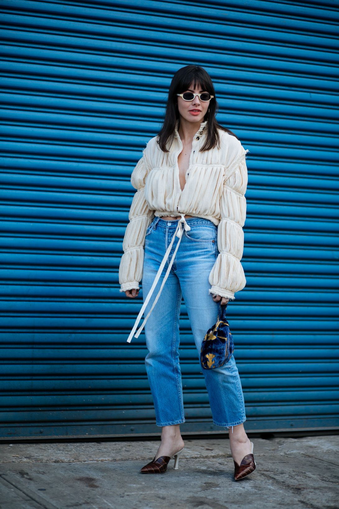 Denim Street Style From New York Fashion Week SS18 - THE JEANS BLOG