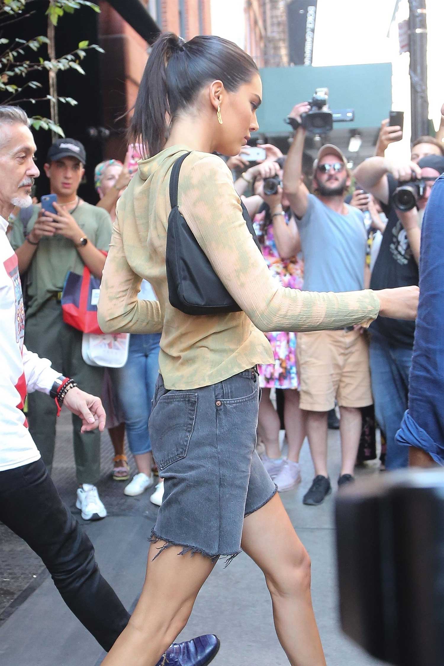 Kendall Jenner Wears Levi's Denim Cut Off Shorts - THE JEANS BLOG