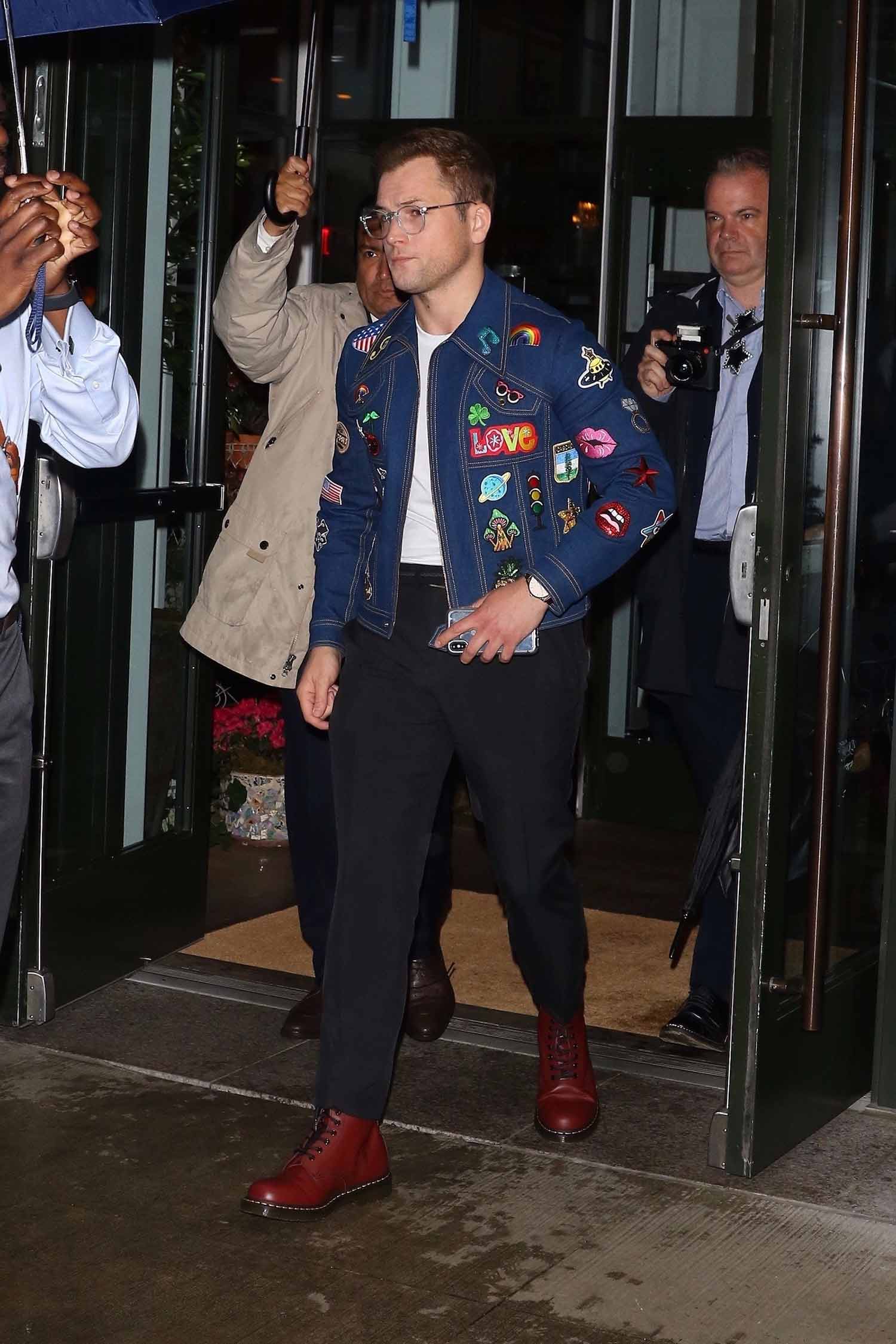 Taron Egerton Rocketman Patched Denim Jacket