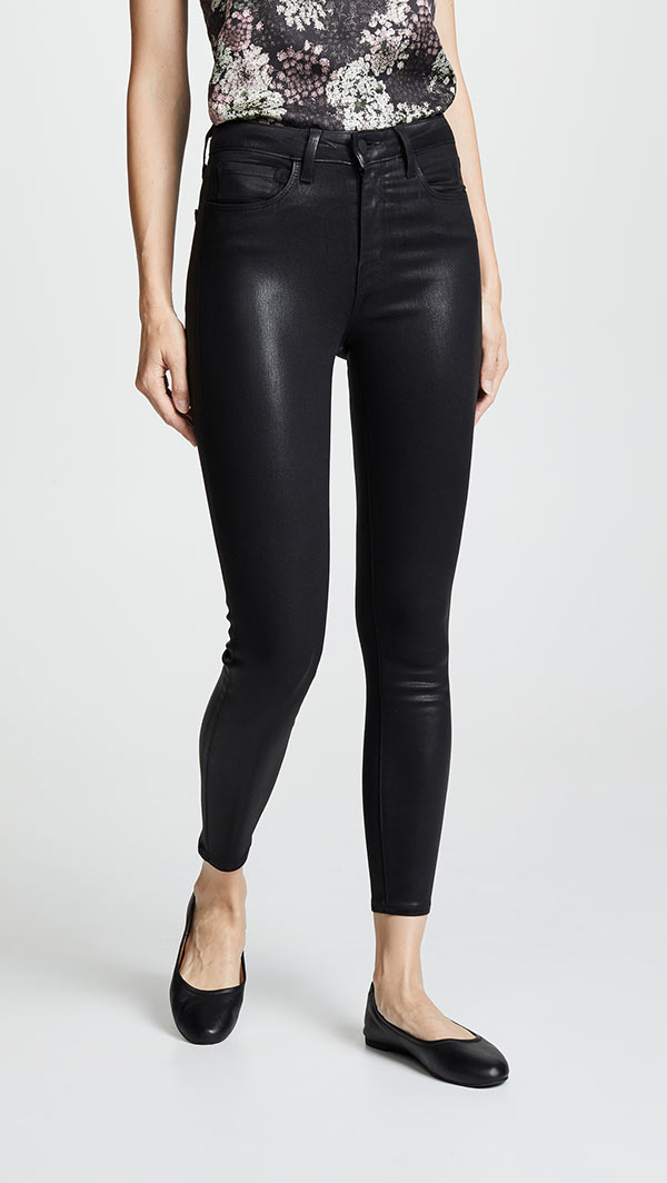 Womens black sale coated jeans