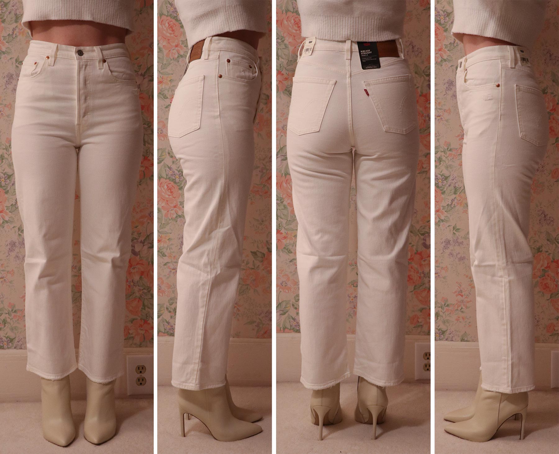 Ribcage Straight Ankle Corduroy Pants - White, Levi's® US