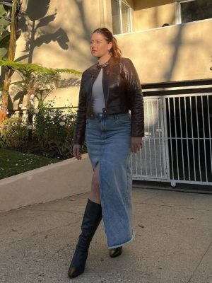 The Denim Maxi Skirt Trend – How To Wear It – THE JEANS BLOG