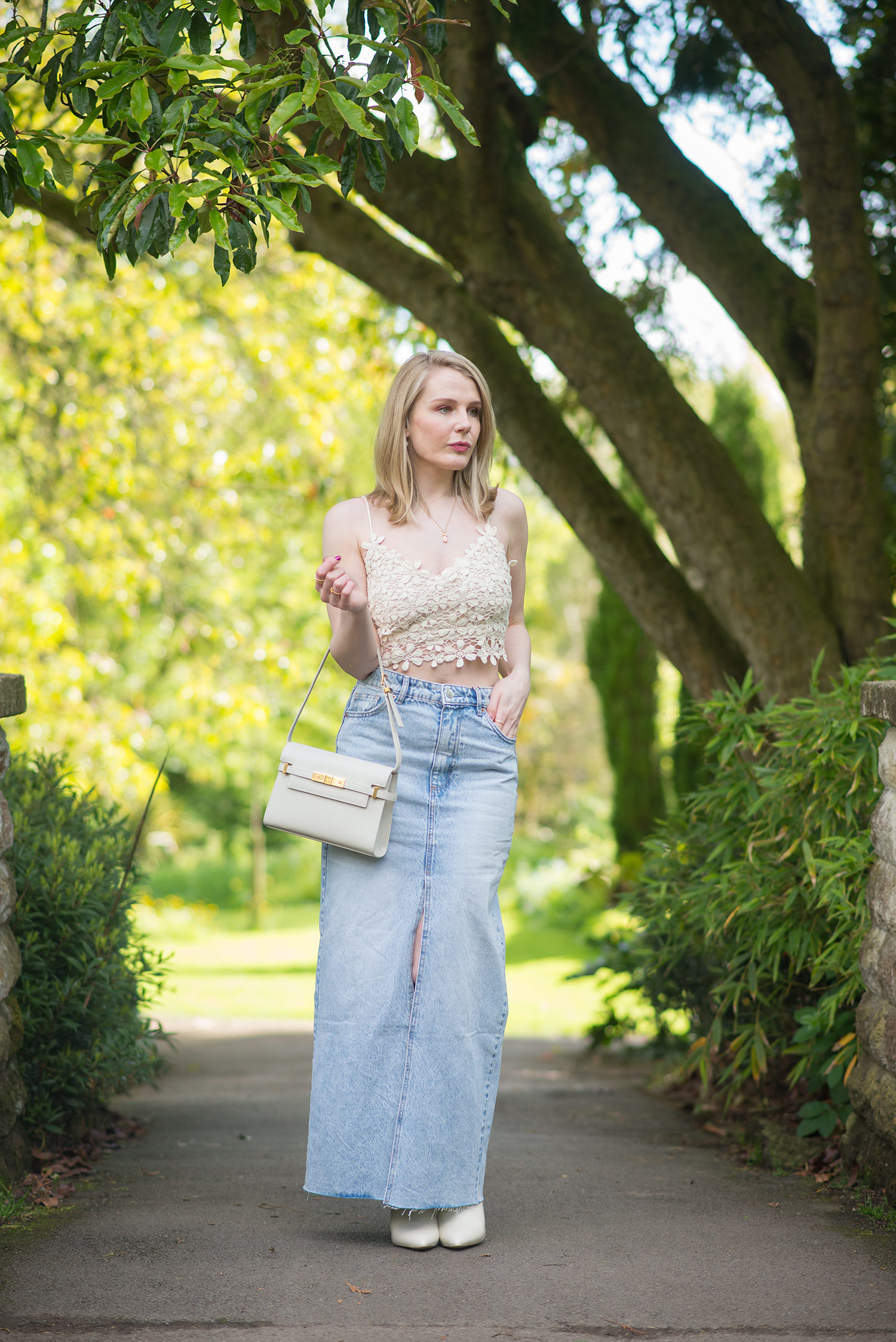 Zara yellow denim clearance skirt